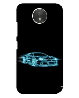 Чехол для Motorola Moto C (XT1750) с картинкой «Неоновый контур Lamborghini»