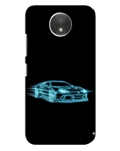 Чехол для Motorola Moto C (XT1750) с картинкой «Неоновый контур Lamborghini»