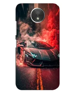 Чехол для Motorola Moto C (XT1750) с картинкой «Lamborghini красный дым»