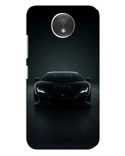 Чехол для Motorola Moto C (XT1750) с картинкой «Черный Lamborghini Aventador»