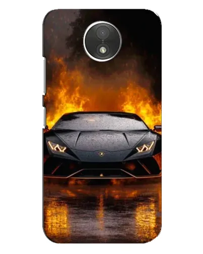 Чехол для Motorola Moto C (XT1750) с картинкой «Lamborghini в огне»