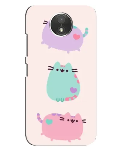 Чехол для Motorola Moto C (XT1750) с картинкой «Pusheen трио»