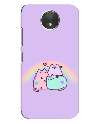 Чехол для Motorola Moto C (XT1750) с картинкой «Радужные Пушины»