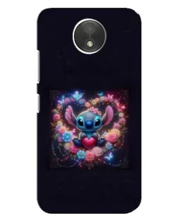 Чехол для Motorola Moto C (XT1750) с картинкой «Stitch в цветах»