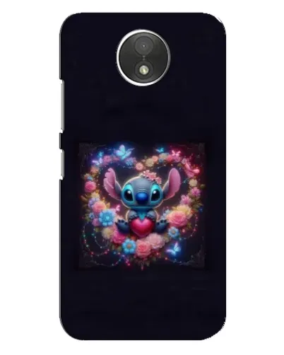 Чехол для Motorola Moto C (XT1750) с картинкой «Stitch в цветах»