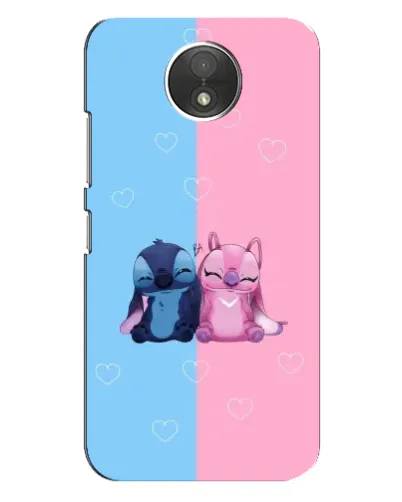 Чехол для Motorola Moto C (XT1750) с картинкой «Stitch и Angel Love»