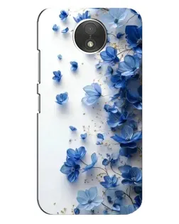 Чехол для Motorola Moto C (XT1750) с картинкой «Голубой цветочный каскад»