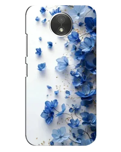 Чехол для Motorola Moto C (XT1750) с картинкой «Голубой цветочный каскад»