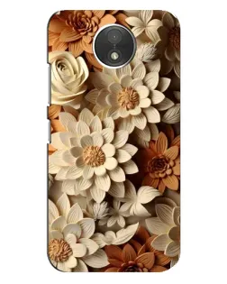 Чехол для Motorola Moto C (XT1750) с картинкой «Бежевый флористический декор»