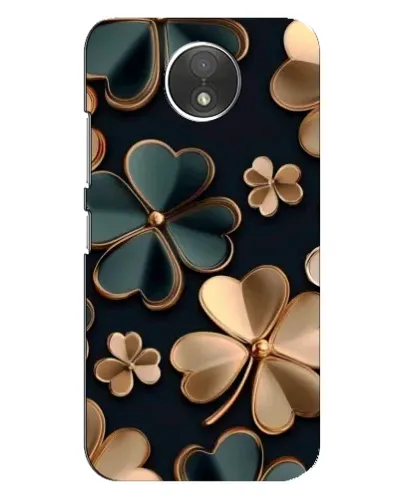 Чехол для Motorola Moto C (XT1750) с картинкой «Клевер в золоте»