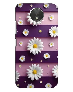 Чехол для Motorola Moto C (XT1750) с картинкой «Ромашки на фиолетовом»
