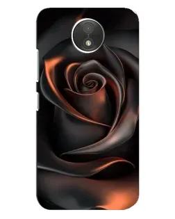Чехол для Motorola Moto C (XT1750) с картинкой «Шелковая черная роза»