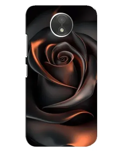 Чехол для Motorola Moto C (XT1750) с картинкой «Шелковая черная роза»