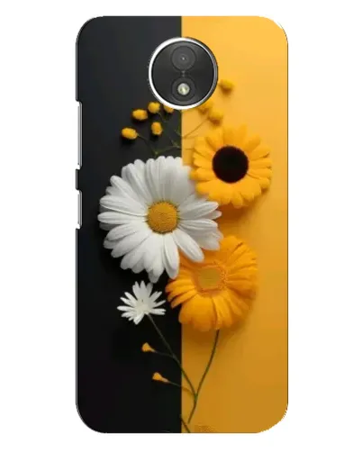 Чехол для Motorola Moto C (XT1750) с картинкой «Подсолнух и ромашка»
