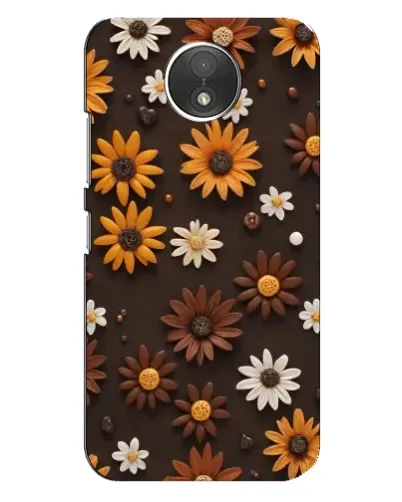 Чехол для Motorola Moto C (XT1750) с картинкой «Узор из маленьких подсолнухов»