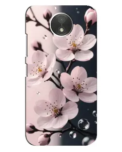 Чехол для Motorola Moto C (XT1750) с картинкой «Нежная сакура и капли»