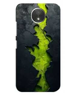 Чехол для Motorola Moto C (XT1750) с картинкой «Салатовый разлом скалы»