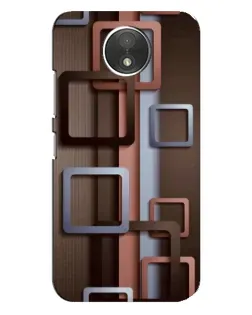 Чехол для Motorola Moto C (XT1750) с картинкой «Коричневые объемные квадраты»