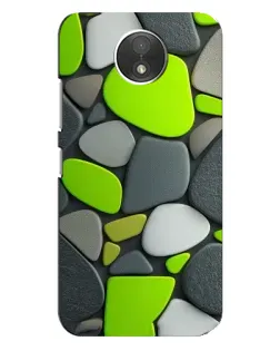 Чехол для Motorola Moto C (XT1750) с картинкой «Яркая неоновая галька»