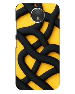 Чехол для Motorola Moto C (XT1750) с картинкой «Черное желтое переплетение»