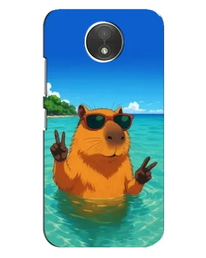 Чехол для Motorola Moto C (XT1750) с картинкой «Морская капибара»