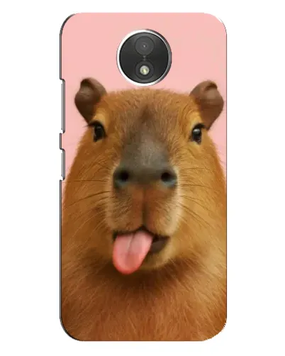 Чехол для Motorola Moto C (XT1750) с картинкой «Капибара с языком»