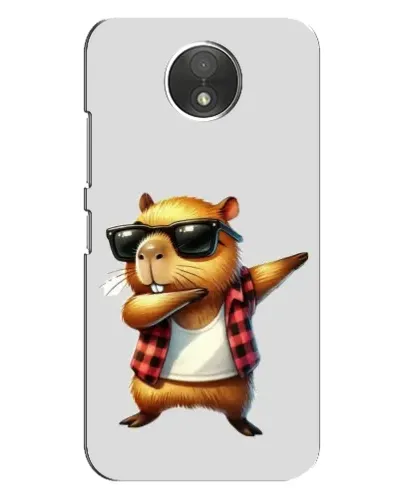 Чехол для Motorola Moto C (XT1750) с картинкой «Капибара рэпер даб»