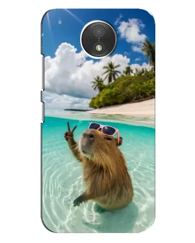 Чехол для Motorola Moto C (XT1750) с картинкой «Капибара на море»