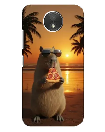 Чехол для Motorola Moto C (XT1750) с картинкой «Капибара с пиццей»