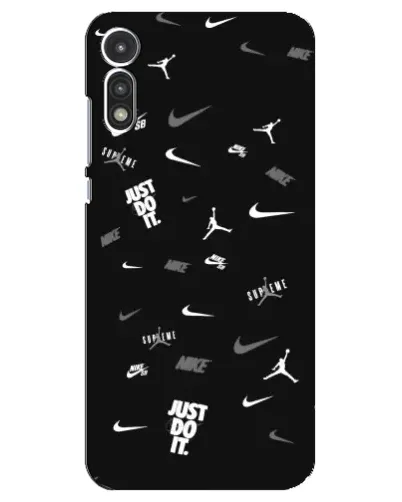 Чехол для Motorola MOTO E 2020 с картинкой «Nike Black Pattern»