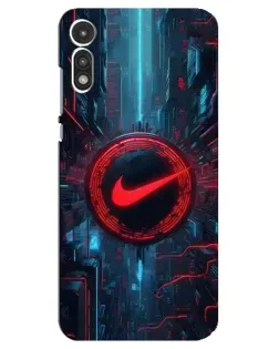 Чехол для Motorola MOTO E 2020 с картинкой «Техногенный стиль Nike»