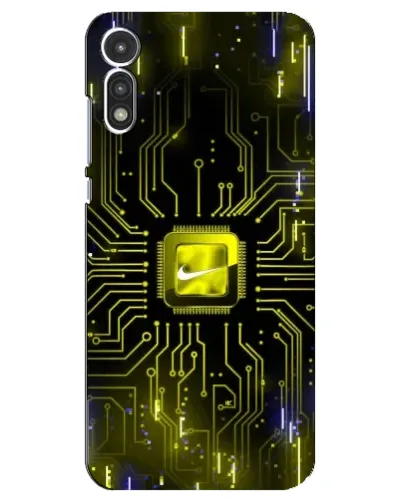Чехол для Motorola MOTO E 2020 с картинкой «Nike — золотая искра»