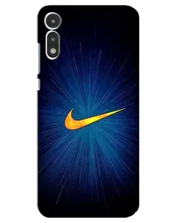 Чехол для Motorola MOTO E 2020 с картинкой «Синий пульс Nike»