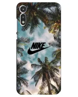 Чехол для Motorola MOTO E 2020 с картинкой «Тропический принт Nike»