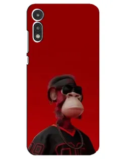 Чехол для Motorola MOTO E 2020 с картинкой «Bored Ape в красном» Чехол для Motorola MOTO E 2020 с картинкой «Bored Ape в красном»