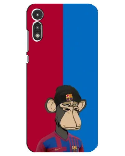 Чехол для Motorola MOTO E 2020 с картинкой «Bored Ape — фанат Барсы»