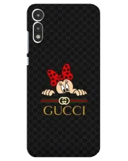 Чехол для Motorola MOTO E 2020 с картинкой «Минни Маус Gucci — черный»
