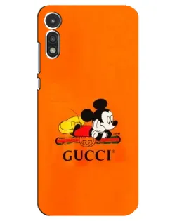 Чехол для Motorola MOTO E 2020 с картинкой «Микки Маус Gucci — оранж»