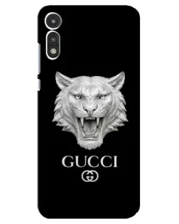 Чехол для Motorola MOTO E 2020 с картинкой «Gucci — серебряный лев»