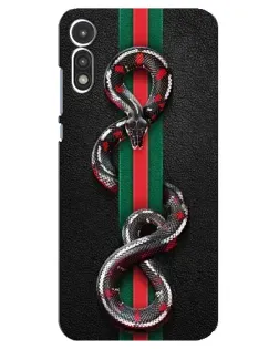 Чехол для Motorola MOTO E 2020 с картинкой «Gucci — змея на полосе»