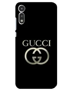 Чехол для Motorola MOTO E 2020 с картинкой «Gucci — золото на черном»