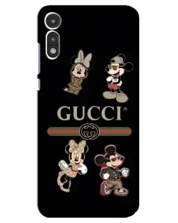 Чехол для Motorola MOTO E 2020 с картинкой «Gucci — герои Disney и монограмма»