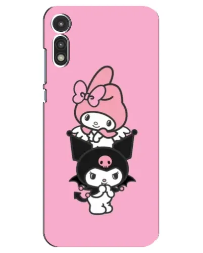 Чехол для Motorola MOTO E 2020 с картинкой «My Melody и Kuromi»