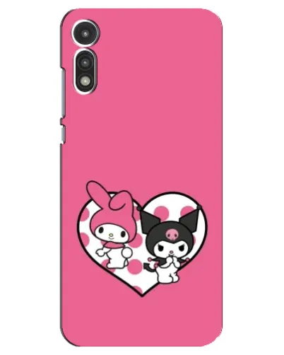 Чехол для Motorola MOTO E 2020 с картинкой «Kuromi и My Melody»