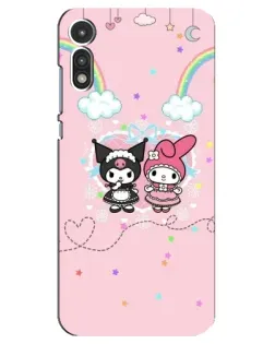 Чехол для Motorola MOTO E 2020 с картинкой «My Melody и Kuromi»