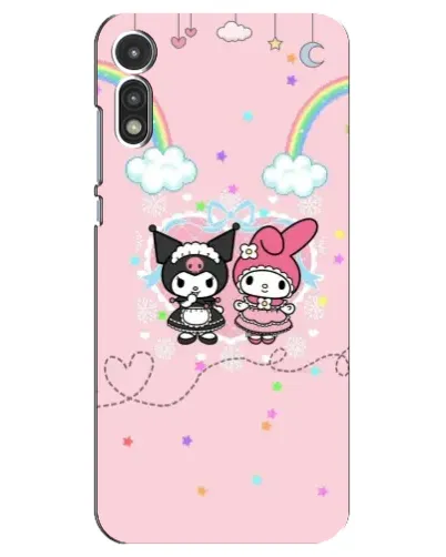 Чехол для Motorola MOTO E 2020 с картинкой «My Melody и Kuromi»