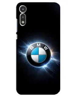 Чехол для Motorola MOTO E 2020 с картинкой «BMW — неоновое сияние»