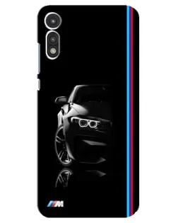 Чехол для Motorola MOTO E 2020 с картинкой «Силуэт BMW в темноте»