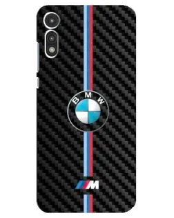 Чехол для Motorola MOTO E 2020 с картинкой «Эмблема BMW и карбон»