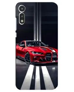 Чехол для Motorola MOTO E 2020 с картинкой «Красная BMW на дороге»